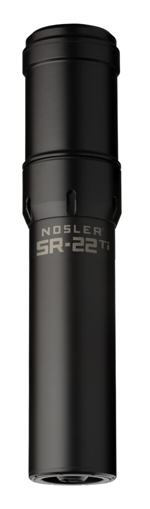 Nosler 90625 SR-22TI  22 Cal 1.74"D Black Finish Made of Titanium with 1/2" 28 tpi Thread Pattern