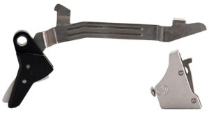 Timney Triggers ALPHAGLOCK34SILVR Alpha Competition 9mm Luger/40 S&W, Silver Straight Trigger, Compatible w/Glock Gen3-4