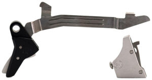 Timney Triggers ALPHAGLOCK34LRGSILVR Alpha Competition 45 ACP/10mm Auto, Silver Straight Trigger, Compatible w/Glock Gen3-4