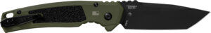 Kershaw 71050LBLK Launch 16 Automatic 3.45" Folding Tanto Plain Black Cerakote CPM M4 Blade, Olive Cerakote w/Black Oxide Hardware Aluminum Handle, Includes Pocket Clip