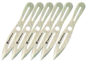 Smith & Wesson Knives SWTK8CP Bullseye Throwing Knives 4.50" Fixed Spear Point Plain 2Cr13MoV SS Blade, 2Cr13 Stainless Handle, 8" OAL, 6 Pack