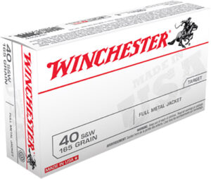 Winchester Ammo USA40SW USA  40S&W 165gr Full Metal Jacket Flat Nose 50 Per Box/10 Case