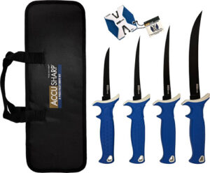 ACCUSHARP 6-PIECE FILLET KNIFE - KIT W/SHARPENER & ZIP CASE