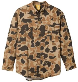 Browning Wasatch-CB Shirt Button-Front 2 Pocket Vintage Tan Camo S